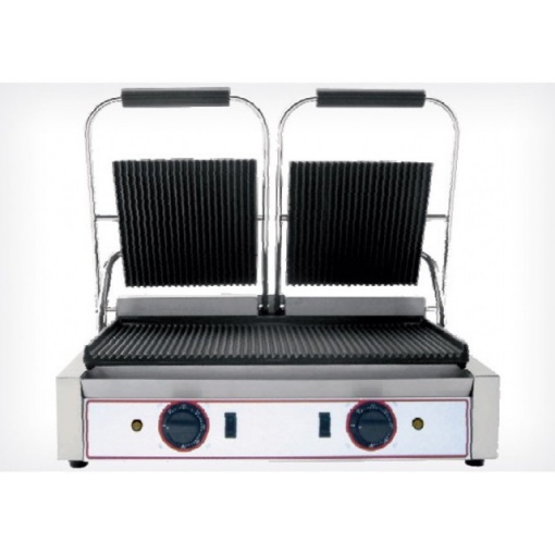 Toaster profesional dublu cu mecanism prin apăsare pe plăci striate, 565x310 mm Beckers - Img 2