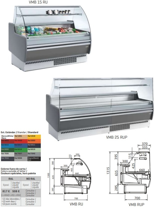 Vitrină frigorifică de expunere inox, 1310x1300 mm, Infrico - Img 3