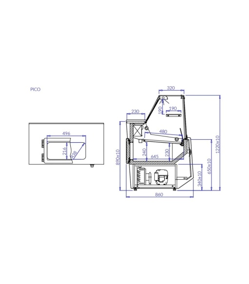 Vitrină frigorifică Pico pentru carne și lactate, răcire statică, +1ºC/+10ºC, 150 cm inox, Igloo - Img 4