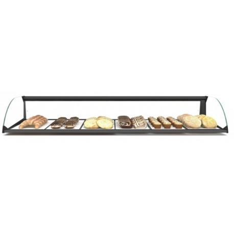 Vitrină neutră curbată iluminată LED, 1190x380x170 mm, Sayl - Img 4