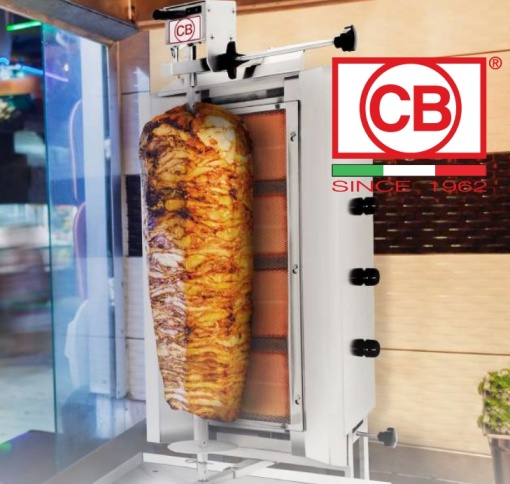 Aparat Kebab pe gaz cu 3 arzătoare, 20 kg, CB Italia - Img 4