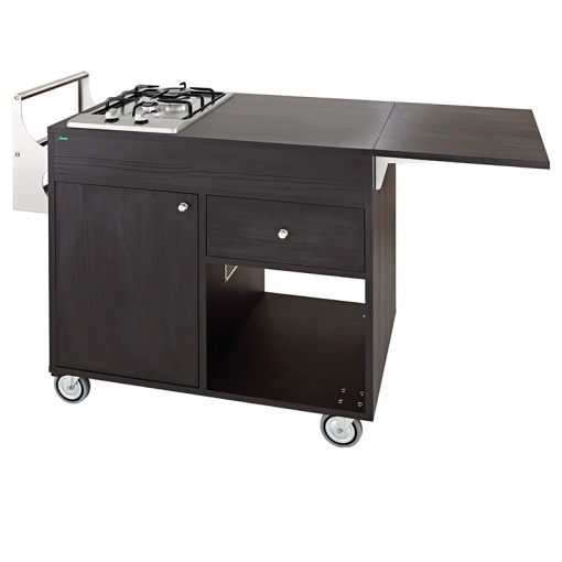 Cărucior de servire cu sistem de flambare, 1 Plită inox cu 2 arzătoare - Img 2