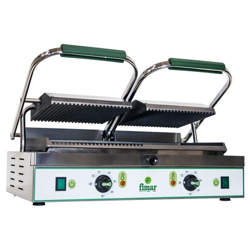 Contact grill 480×230 mm cu placă dublă netedă/striată, Fimar - Img 2