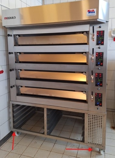 Cuptor electric panificație cu 4 vetre (4 tăvi 60x40/vatră), hotă și suport - Img 8