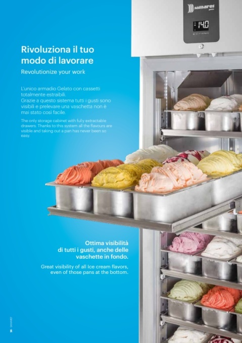 Dulap congelare înghețată 669 litri, pentru 48 cuve 360x165x120 mm, Samaref Gelato - Img 8
