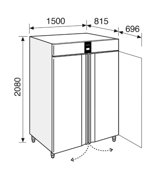 Dulap de congelare cu 2 uși, din inox PRO GREEN 1502 BTV, 1365 litri, Everlasting - Img 3