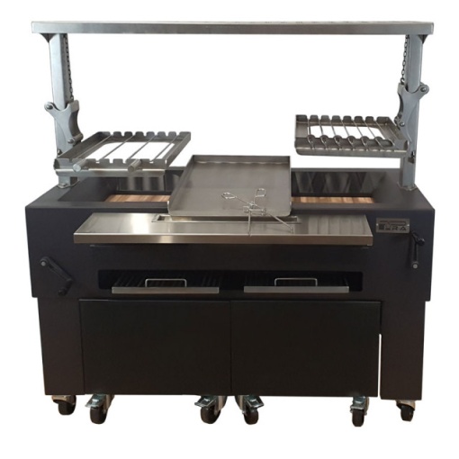 Gratar profesional barbeque pentru steak pe carbuni, 1450x820x970 mm - Img 3