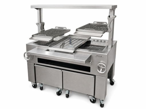 Grătar profesional Barbeque pentru Steak pe cărbuni, PIRA BBQ Combi Silver 150 - Img 10