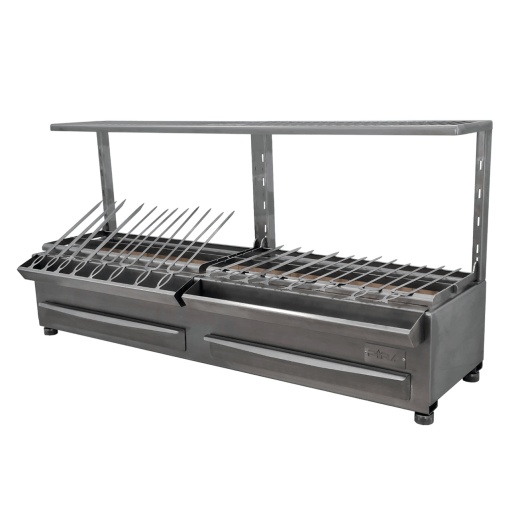 Grătar robata, shashlik sau frigărui, INOX 1570x410x780 mm - Img 8
