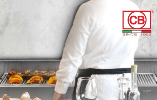 Grill cu rocă vulcanică pe gaz, 650x700x850 mm pe suport, CB Italia - Img 4