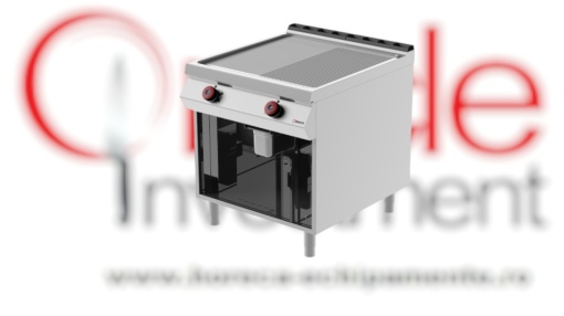 Grill dublu electric cu placă 1/2 striată 1/2 netedă cu suport deschis, Desco