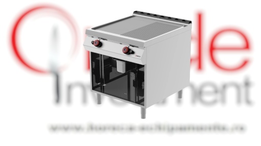 Grill dublu pe gaz cu placă netedă/striată și suport deschis, Desco