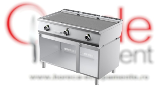 Grill electric cu placă netedă cromată, compartiment inferior neutru deschis Desco