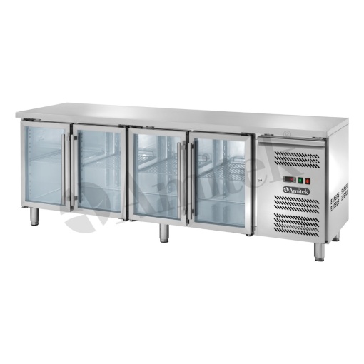 Masă frigorifică cu 4 uși sticlă 2230x700x850mm, 553 litri, Amitek - Img 2