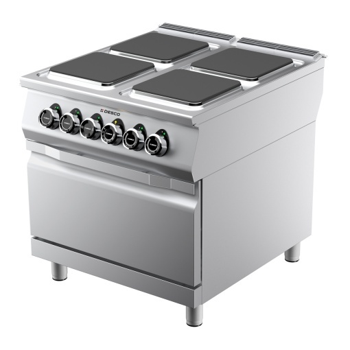 Mașină de gătit electrică cu 4 plite pătrate și cuptor, Desco Italia - Img 4