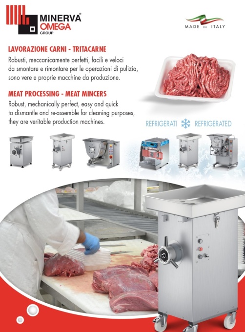 Mașină de tocat carne, frigorifică, 450 kg/oră Minerva - Img 4