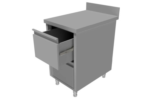 Modul neutru inox cu 2 sertare GN1/1 și rebord - Img 2