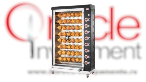 Rotisor electric negru, 8 țepușe, 48 pui CB Italia