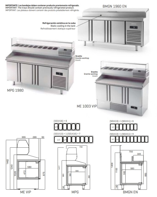 Saladetă cu 3 uși 1960x700x850 mm, 465+85 L, Infrico Spania - Img 4