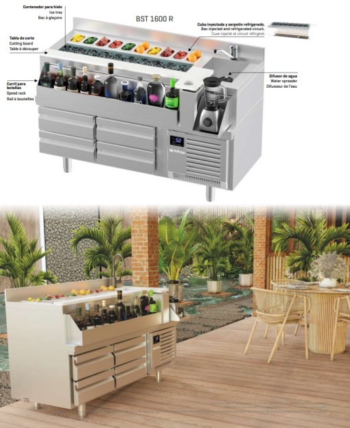Stație de Cocktail bar cu refrigerare, 310L, Infrico Spania - Img 8