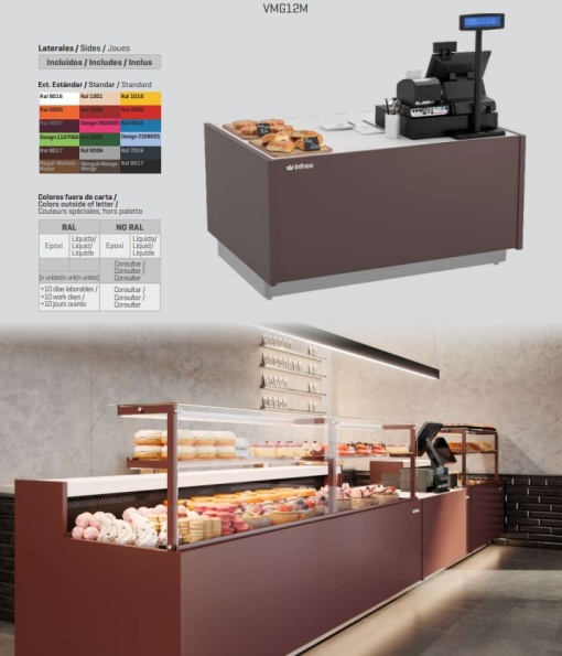 Tejghea casă de marcat cafenea/cofetărie/patiserie/magazin 1875x690 mm Infrico - Img 3