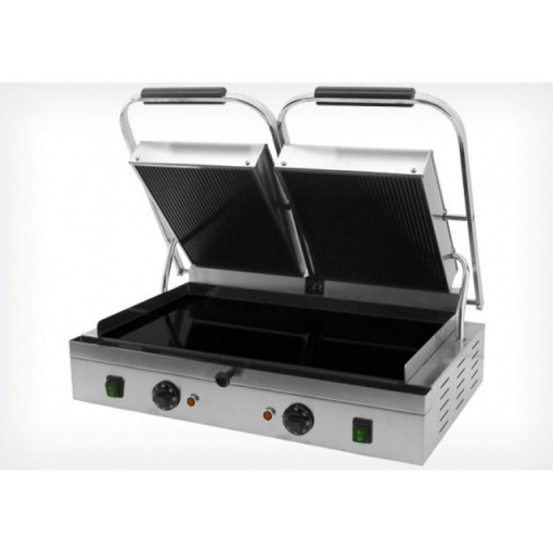 Toaster dublu cu mecanism prin apăsare pe plăci ceramice netede și striate, profesional Beckers - Img 2