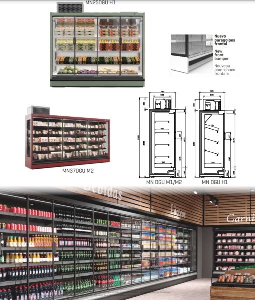 Vitrină frigorifică mixtă cu uși 2500x2050 mm, magazin sau supermarket, Infrico - Img 8