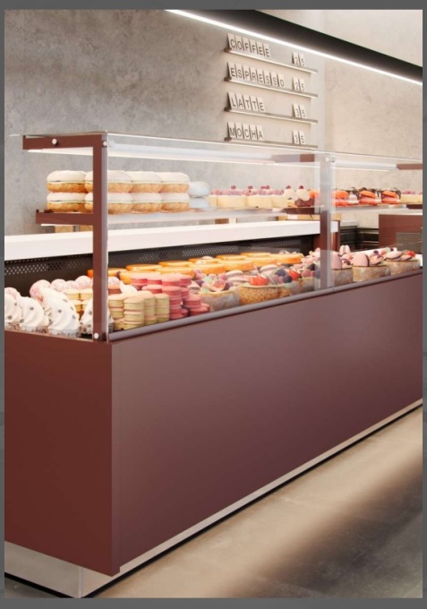 Vitrină frigorifică modulară de expunere cafenea/cofetărie/patiserie MAGNUS, 1750x1220 mm Infrico - Img 2