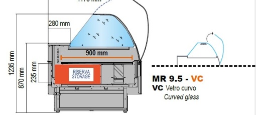 Vitrină frigorifică orizontală MR 9.5 - VC, Tecnodom - Img 2