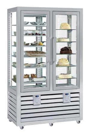 Vitrina frigorifica verticala combinata de prezentare patiserie - gelaterie cu 2 usi, 1082 L