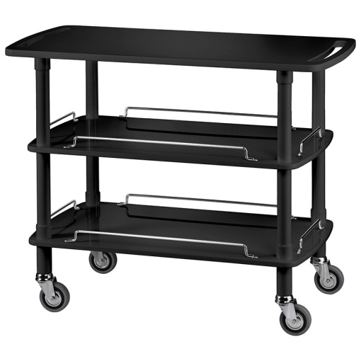Cărucior pentru servire cu 3 polițe, negru 110x55 cm, Forcar - Img 2
