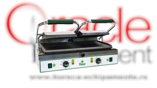 Contact grill 480×230 mm cu placă dublă netedă, Fimar