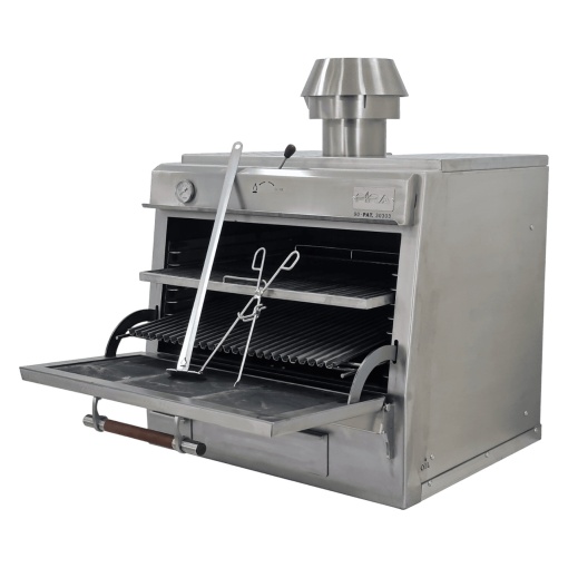 Cuptor pentru steak pe cărbuni, deschidere verticală, Pira 90 Silver SD - Img 4