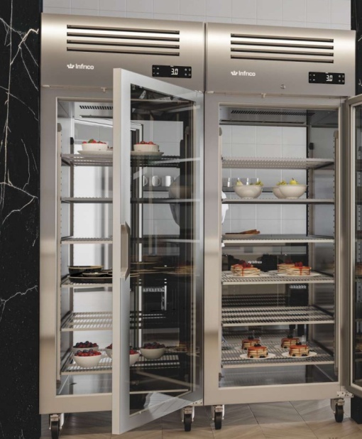 Dulap frigorific de inox cu ușă de sticlă, 325 litri, Infrico - Img 3
