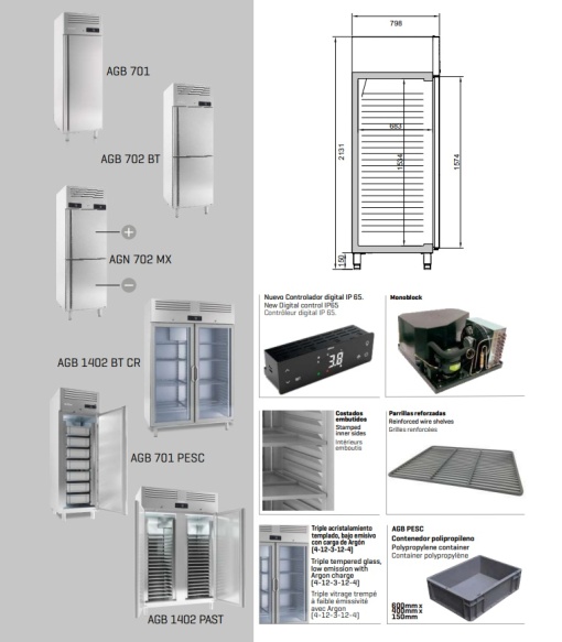 Dulap frigorific pentru patiserie, 18 tăvi 600x400 mm, Infrico - Img 3
