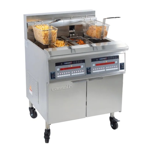 Friteuză electrică profesională cu filtrare 2x 22 Litri, Casselin CFPF222 - Img 2