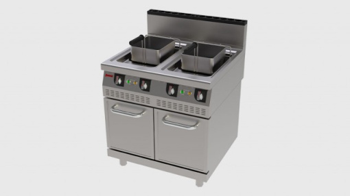 Friteuză pe gaz 15+15 Litri cu dulap neutru, Jemi - Img 2