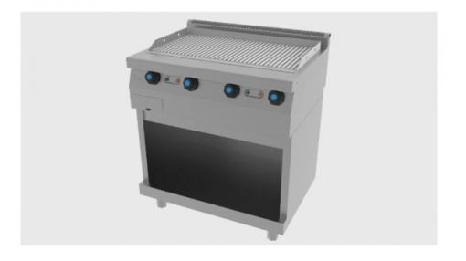Fry top electric , cu suport deschis si suprafata neteda, 800x600 mm