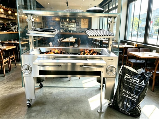 Grătar profesional Barbeque pentru Steak pe cărbuni, PIRA BBQ Combi Silver 150 - Img 8