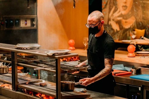 Grătar robata, shashlik sau frigărui, INOX 1570x410x780 mm - Img 5
