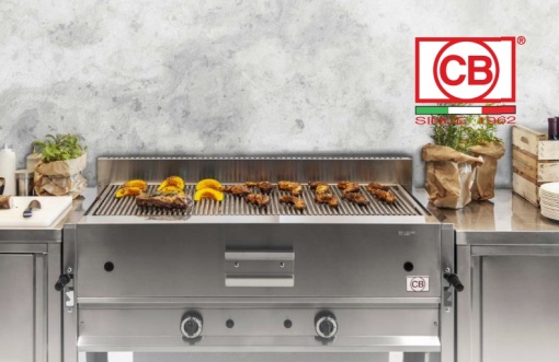 Grill cu rocă vulcanică pe gaz, 650x700x850 mm pe suport, CB Italia - Img 5