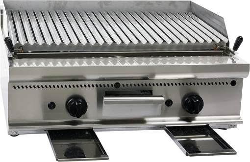 Grill cu rocă vulcanică pe gaz, 80x27 cm, Casta - Img 2