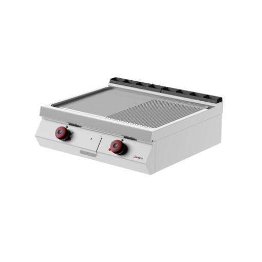 Grill dublu electric cu placă 1/2 striată 1/2 netedă, de banc, Desco Italia - Img 2