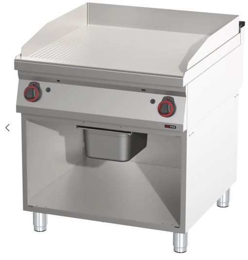 Grill dublu pe gaz cu placă netedă/striată, pe suport închis - Img 2