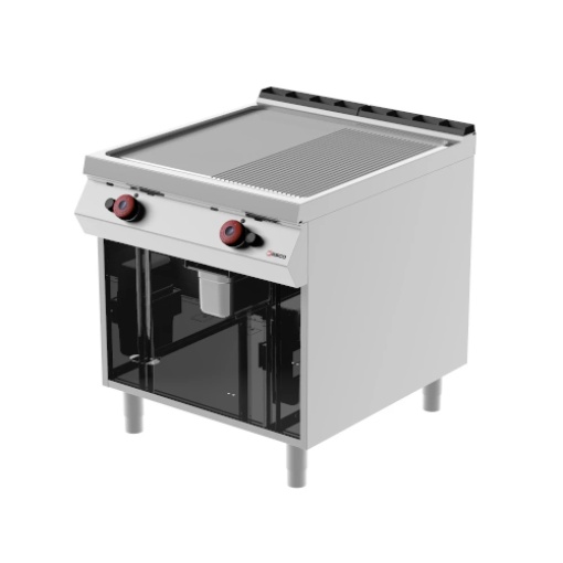 Grill dublu pe gaz cu placă netedă/striată și suport deschis, Desco - Img 2