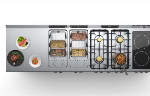Grill simplu pe gaz, cu placă netedă, dulap neutru deschis, Desco Italia - Img 7