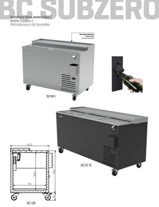 Ladă frigorifică de inox pentru sticle bar, 334 litri, Infrico - Img 2
