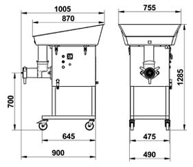 Masina de tocat carne 1500 kg/h - Img 2