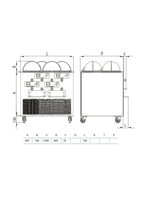 Mașină multifuncțională pentru a produce, afișa, conserva și servi înghețata 4x12L - Img 3