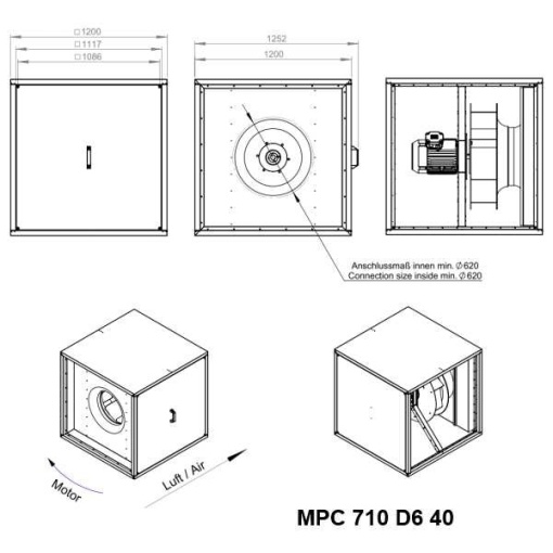 Ventilator de extracție, 19555 m3/h, Ruck MPC 710 D6 40 - Img 4